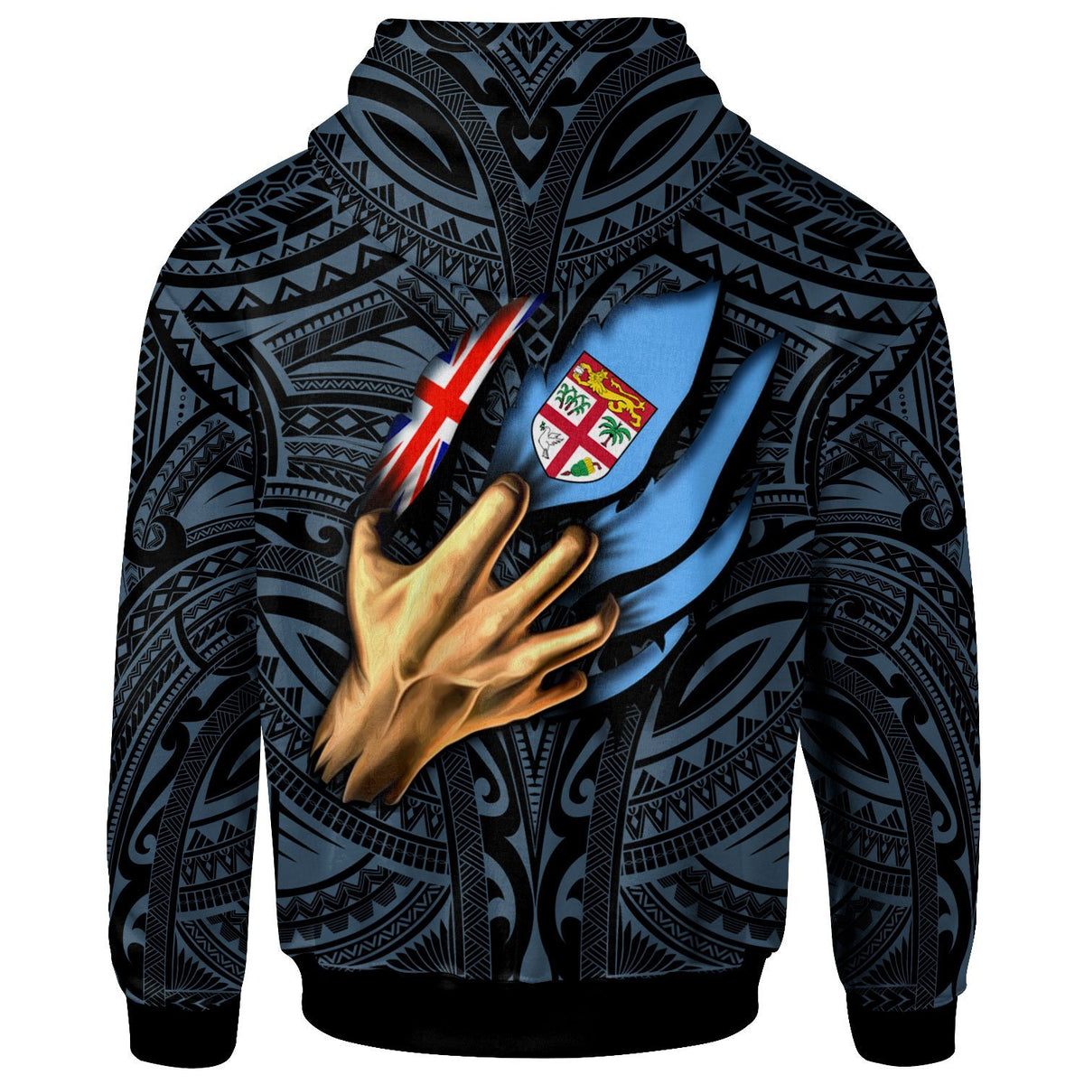 Fiji Zip up Hoodie Fiji In Me (Blue) - Polynesian Pride
