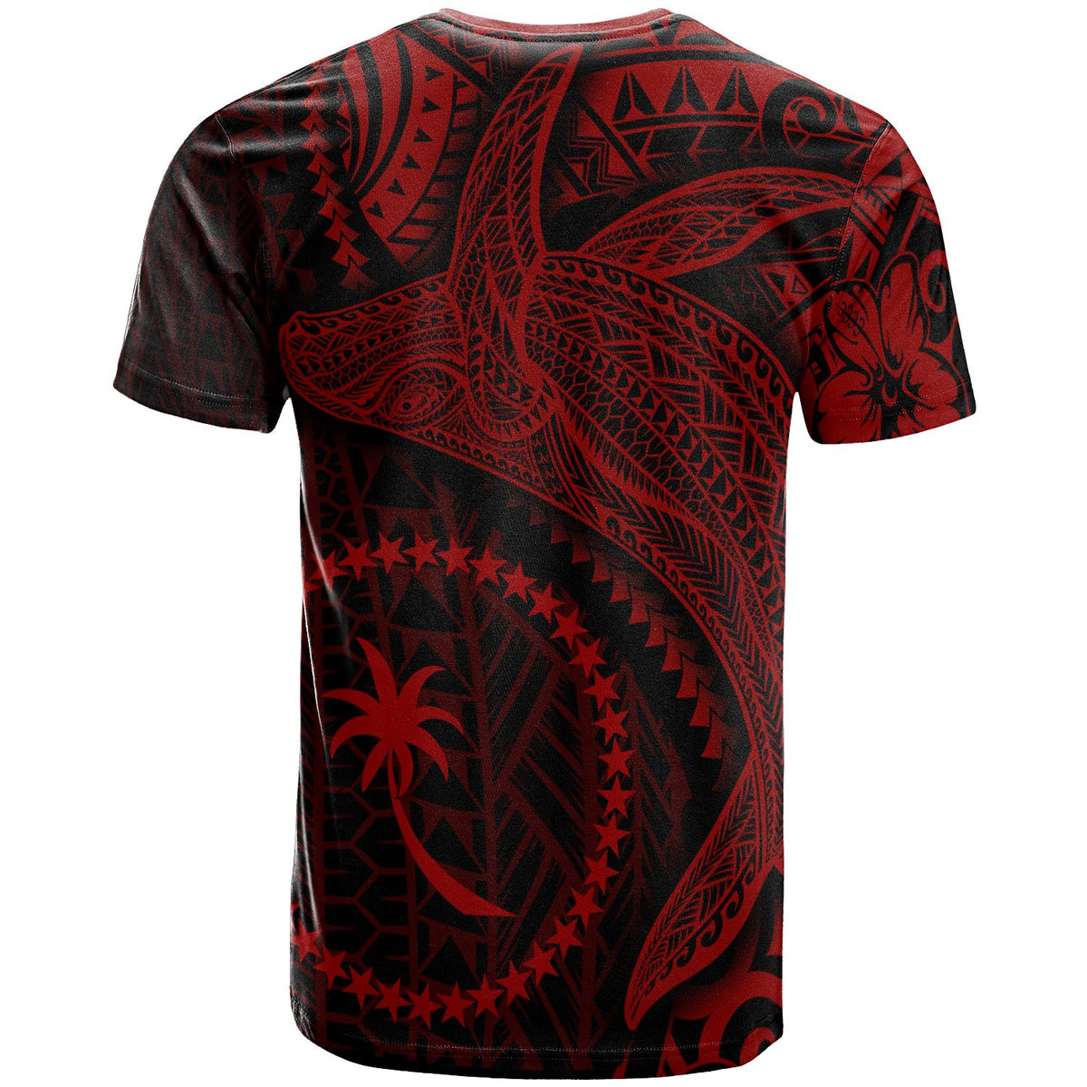 Chuuk T Shirt Humpback Whale & Coat of Arms Red - Polynesian Pride