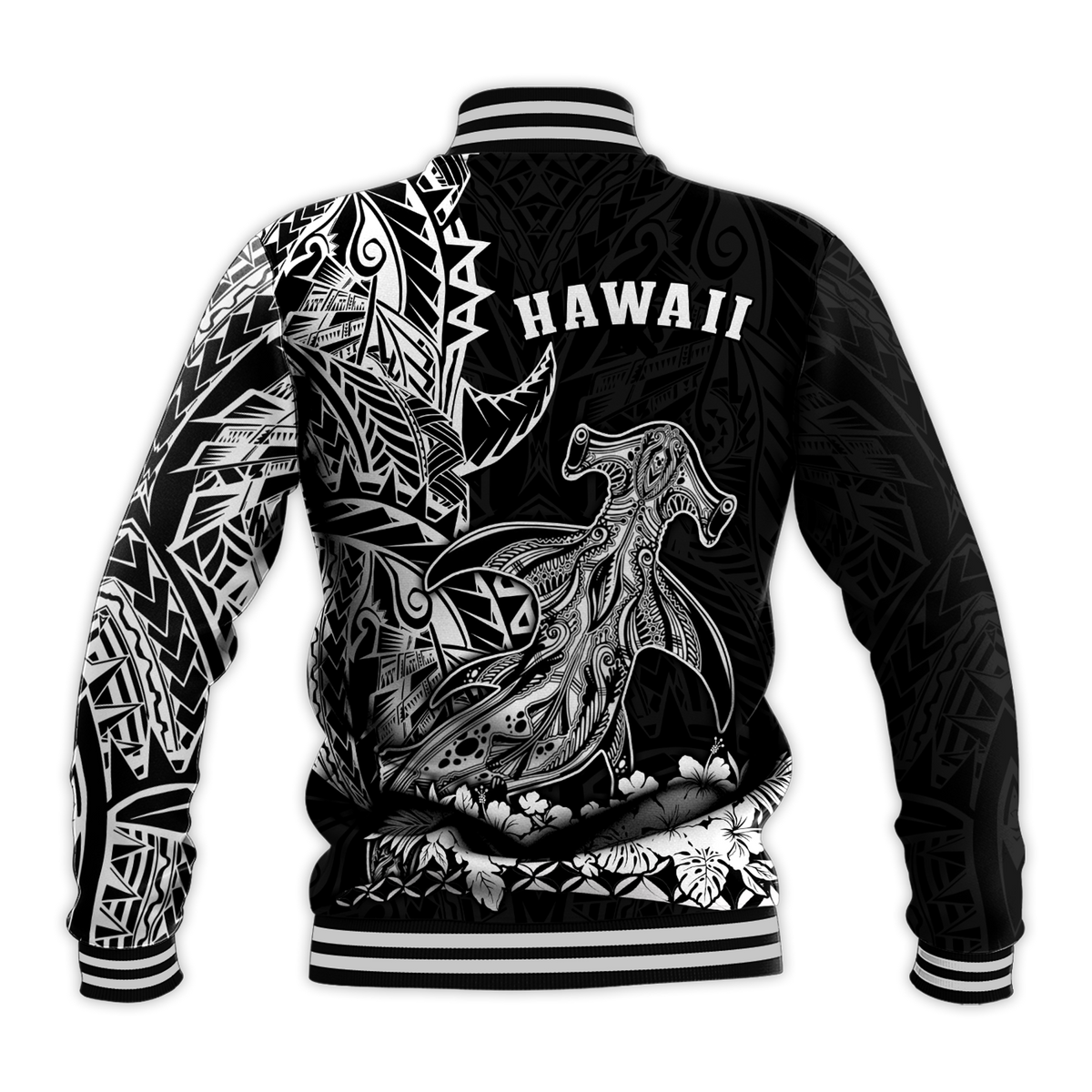 Hawaii Polynesian Baseball Jacket Wild Hammerhead Sharks LT13 - Polynesian Pride
