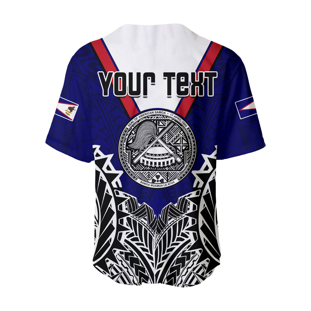 (Custom Personalised) American Samoa Baseball Jersey Bald Eagle Mix Polynesian LT13 - Polynesian Pride