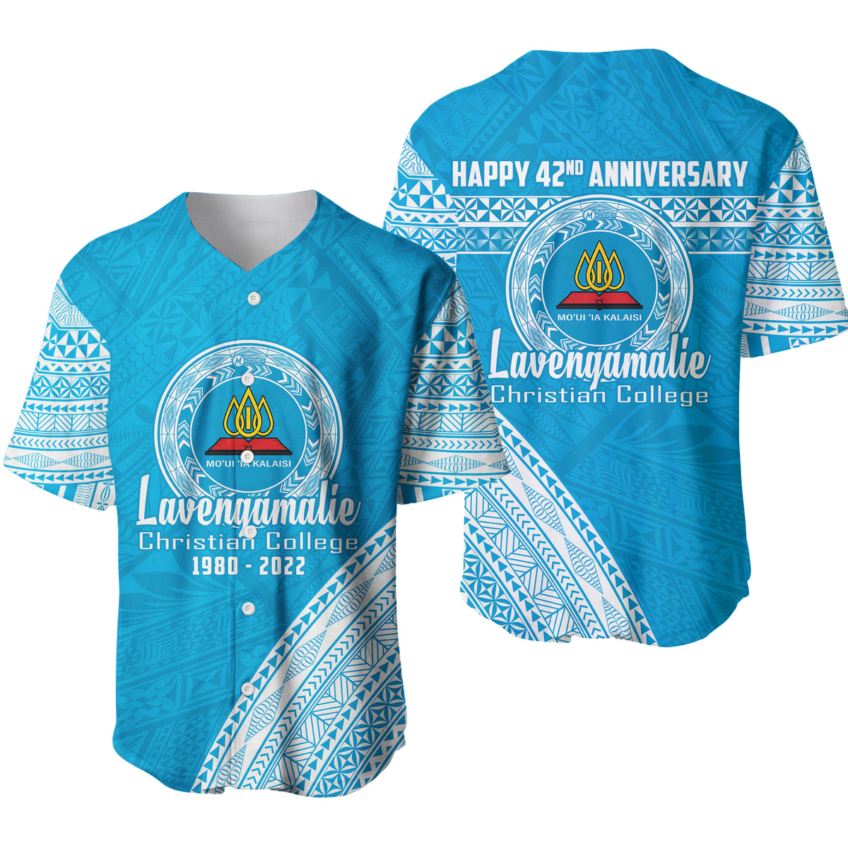 Lavengamalie College Tonga Baseball Jersey Happy 42nd Anniversary LT13 - Polynesian Pride