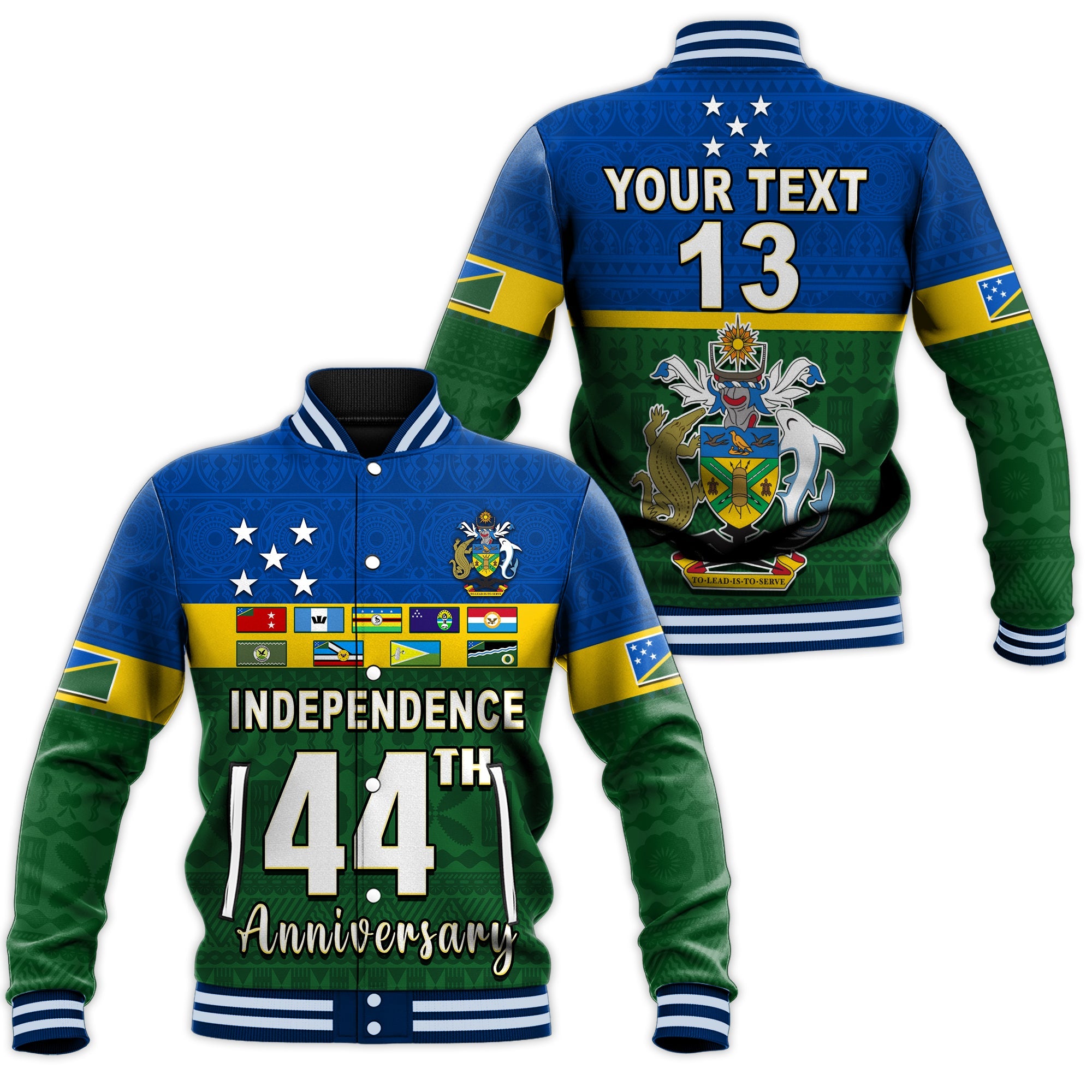 (Custom Text and Number) Solomon Islands National Day Baseball Jacket Independence Day Tapa Pattern LT13 Unisex Green - Polynesian Pride