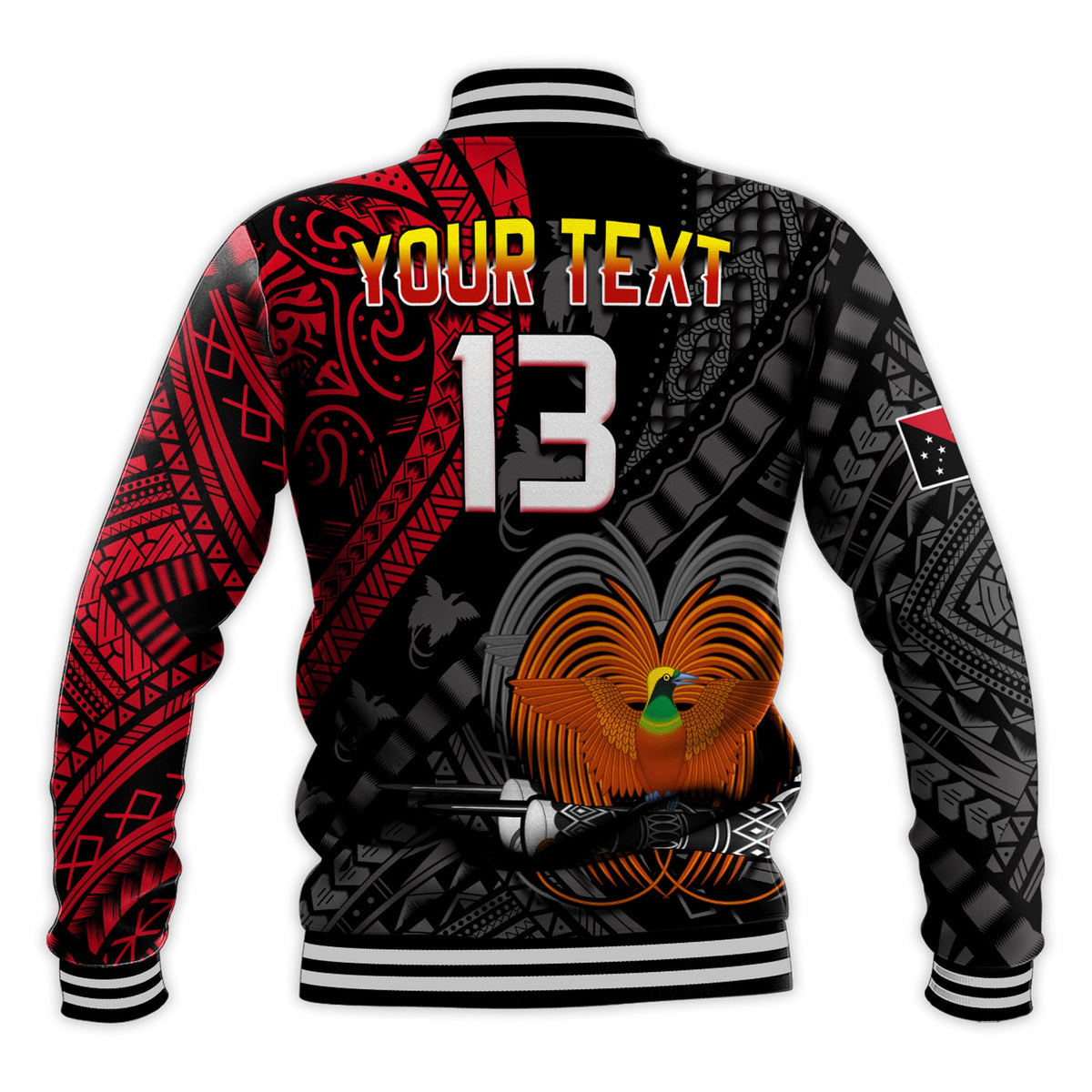 (Custom Text and Number) Papua New Guinea Baseball Jacket Raggiana Birds Of Paradise Happy 47th Independence Day LT13 - Polynesian Pride