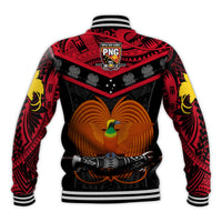 Papua New Guinea Rugby Baseball Jacket PNG Kumuls Bird Of Paradise Black LT14 - Polynesian Pride