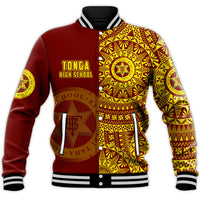 (Custom Personalised) Tonga High School Baseball Jacket Tongan Ngatu Pattern LT14 - Polynesian Pride