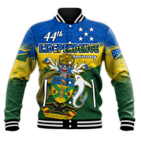 Solomon Islands Baseball Jacket Happy 44th Independence Anniversary Polynesian Pattern LT14 - Polynesian Pride