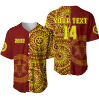 (Custom Text And Number) Tonga High School Baseball Jersey Class Of Year Tongan Ngatu Pattern LT14 Red - Polynesian Pride