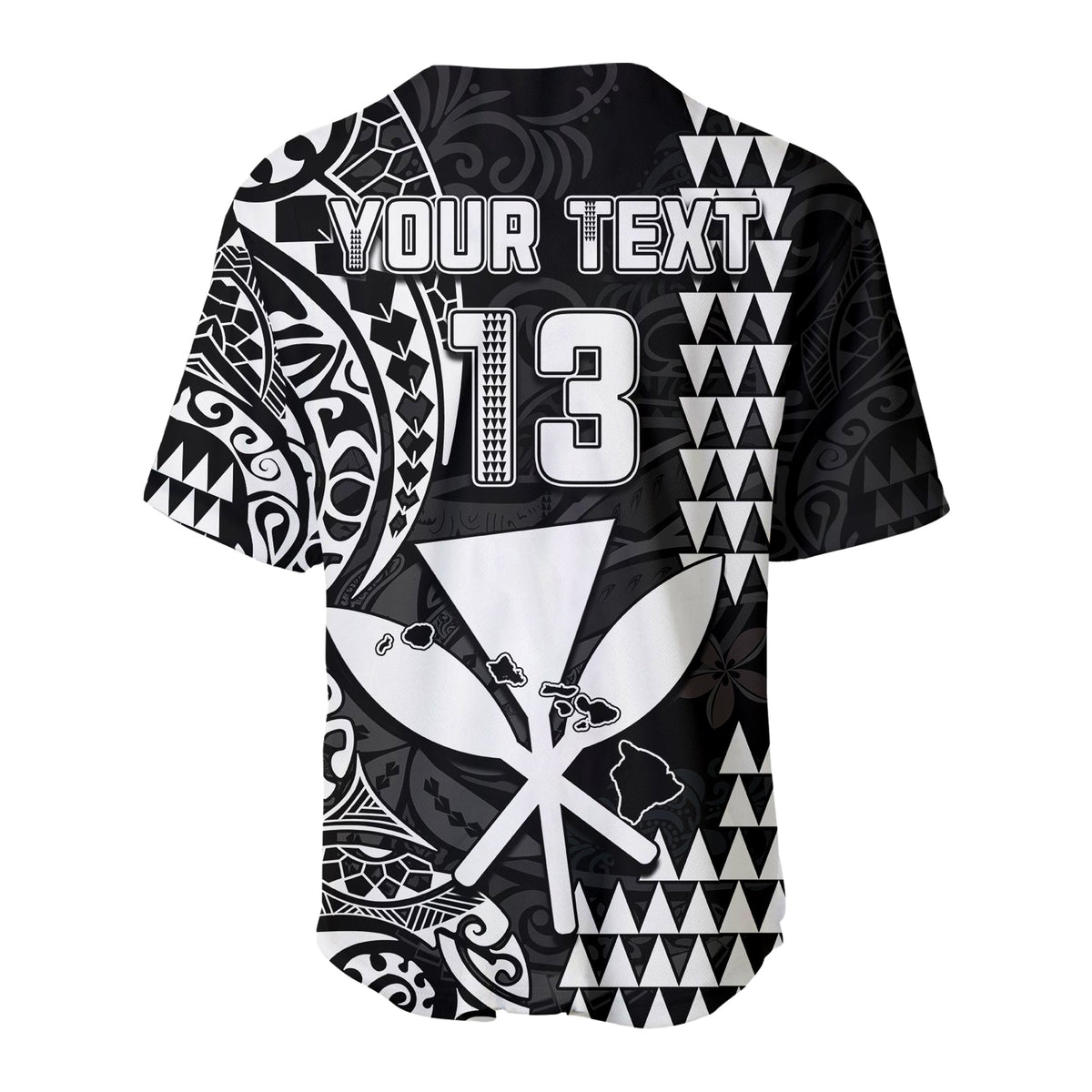 (Custom Text and Number) Hawaii Day Kakau Baseball Jersey Proud To Be Hawaiian Black King Kamehameha and Kanaka Maoli LT13 - Polynesian Pride