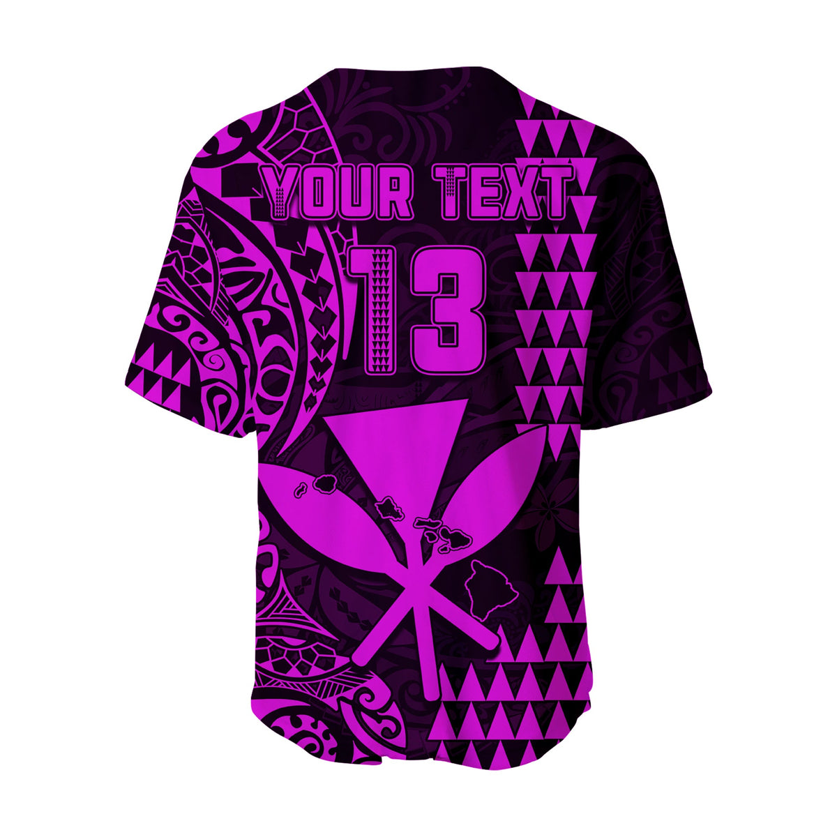 (Custom Text and Number) Hawaii Day Kakau Baseball Jersey Proud To Be Hawaiian Purple King Kamehameha and Kanaka Maoli LT13 - Polynesian Pride