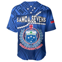 Samoa Rugby Baseball Jersey Manu Samoa Polynesian Hibiscus Blue Style LT14 - Polynesian Pride