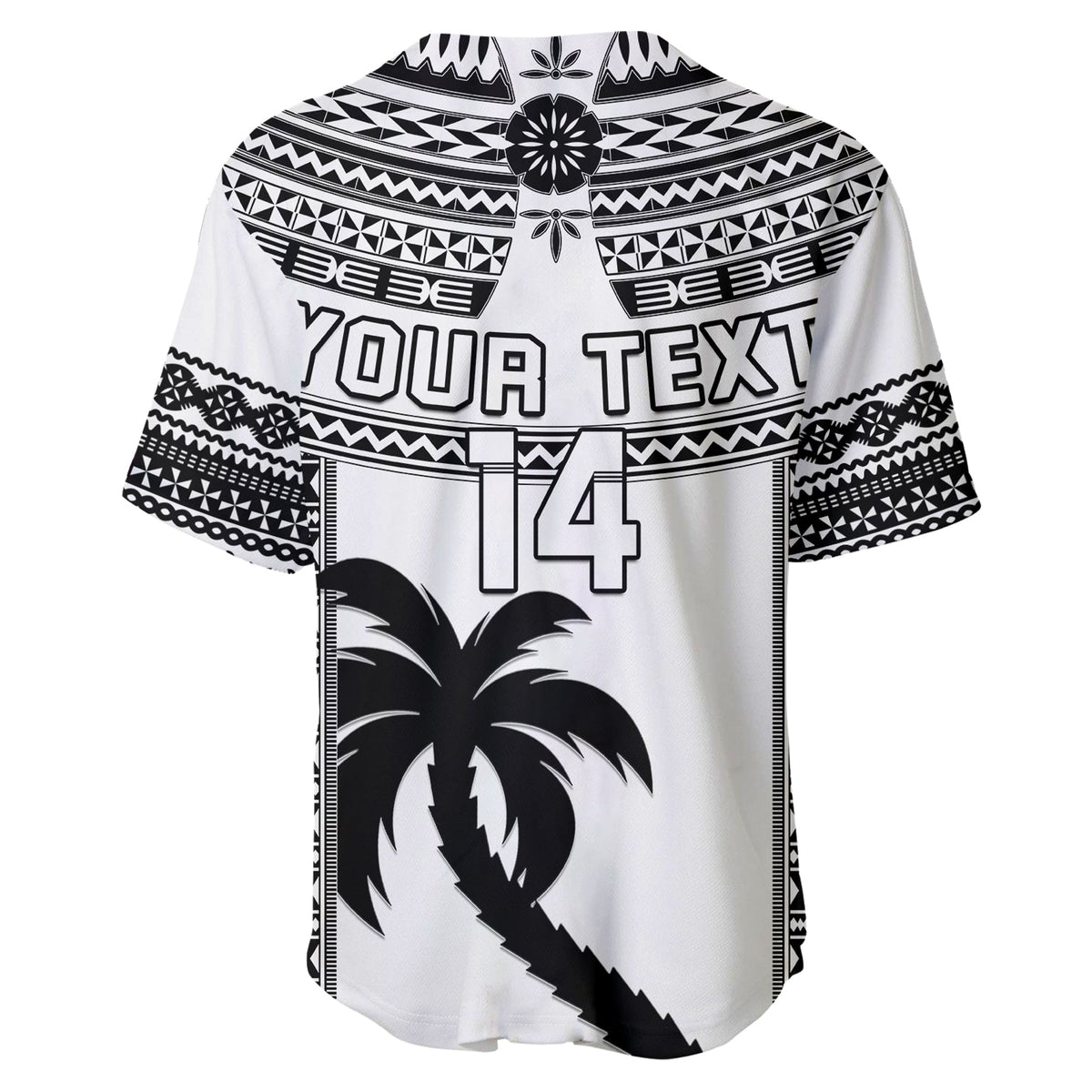 Custom Text And Number Fiji Rugby Baseball Jersey Pacific The Bati Black Fijian Tapa LT14 - Polynesian Pride