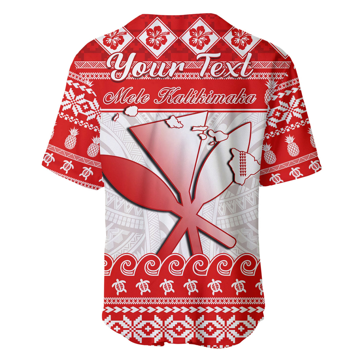 Custom Personalised Hawaii Christmas Baseball Jersey Kanaka Polynesian Santa Claus Mele Kalikimaka LT14 - Polynesian Pride