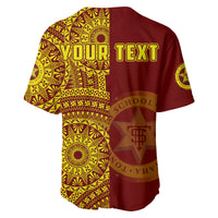 (Custom Personalised) Tonga High School Baseball Jersey Tongan Ngatu Pattern LT14 - Polynesian Pride