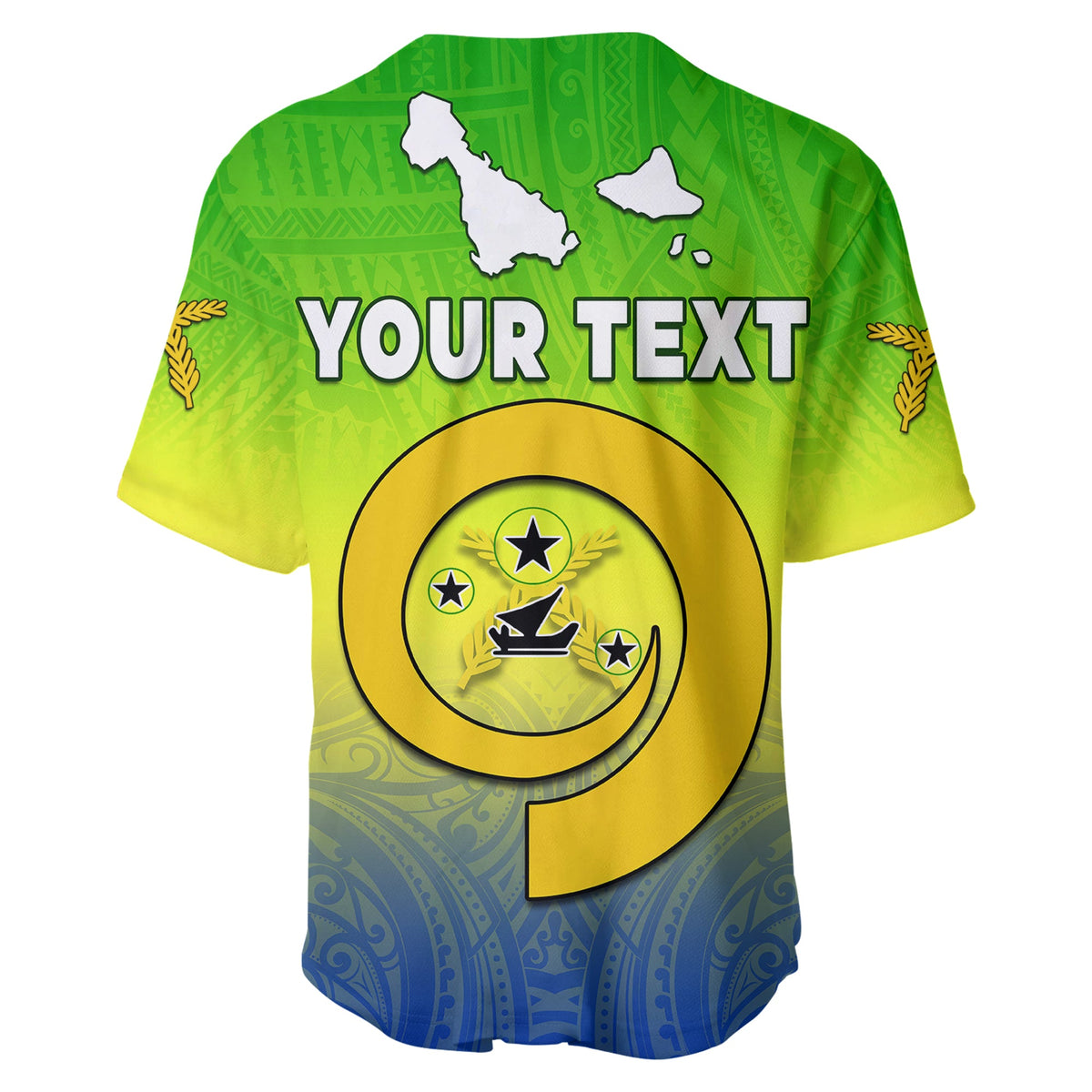 Malampa Province Baseball Jersey Native Canoe Mix Vanuatu Pig Tusk Green Version LT14 - Polynesian Pride