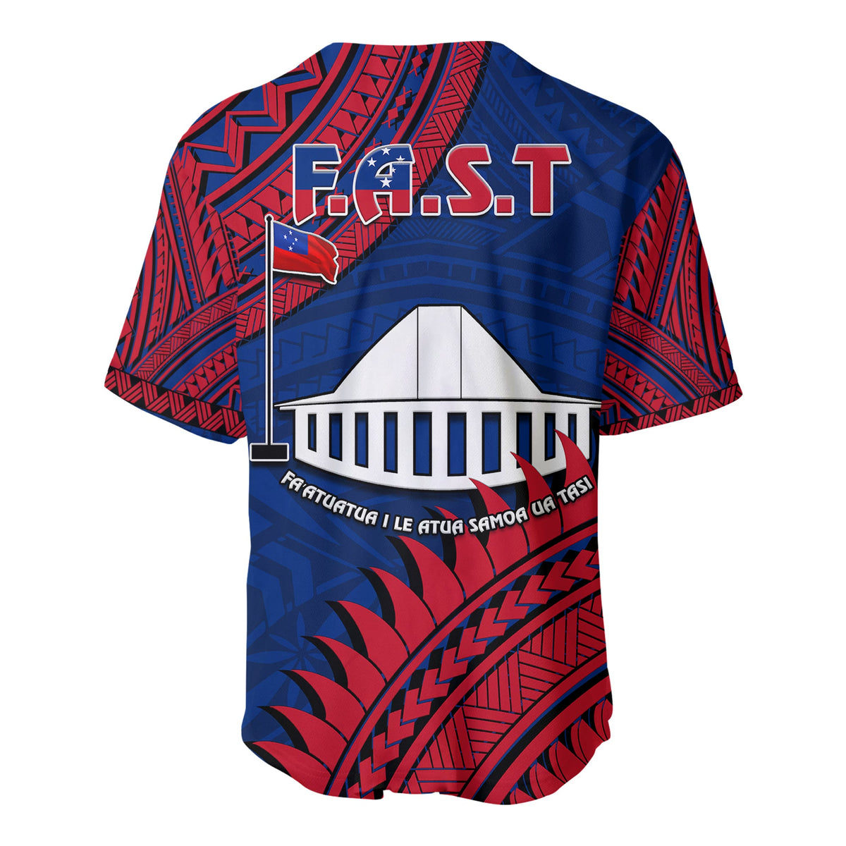 F.A.S.T Samoa Baseball Jersey Samoan Coat Of Arms Polynesian Pattern LT14 - Polynesian Pride