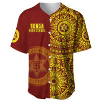 (Custom Personalised) Tonga High School Baseball Jersey Tongan Ngatu Pattern LT14 - Polynesian Pride