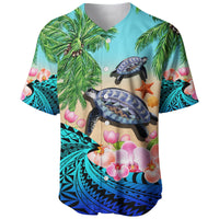 (Custom Personalised) Polynesian Turtle Coconut Tree And Orchids Baseball Jersey LT14 - Polynesian Pride