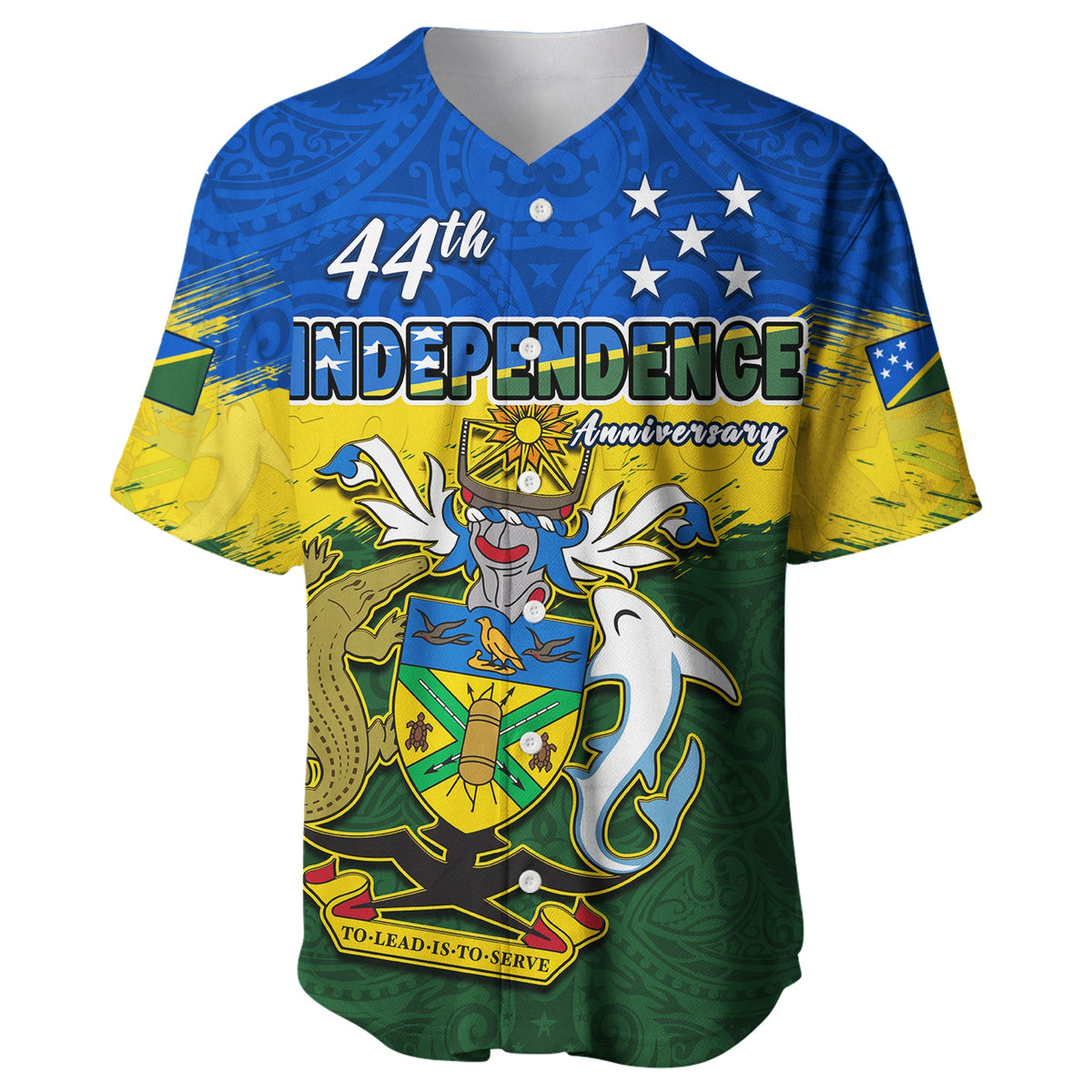 (Custom Personalised) Solomon Islands Baseball Jersey Happy 44th Independence Anniversary Polynesian Pattern LT14 - Polynesian Pride