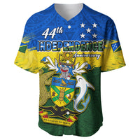 Solomon Islands Baseball Jersey Happy 44th Independence Anniversary Polynesian Pattern LT14 - Polynesian Pride
