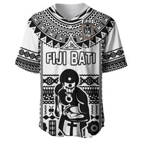 Custom Text And Number Fiji Rugby Baseball Jersey Pacific The Bati Black Fijian Tapa LT14 - Polynesian Pride