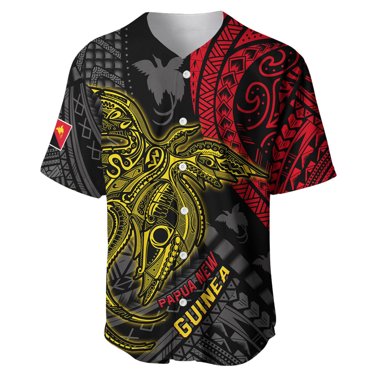 (Custom Text and Number) Papua New Guinea Baseball Jersey Raggiana Birds Of Paradise Happy 47th Independence Day LT13 - Polynesian Pride