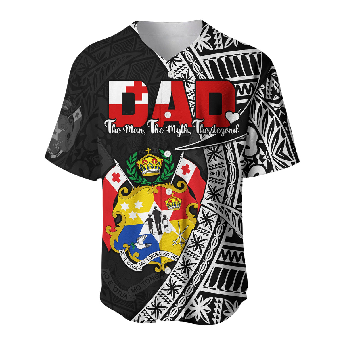 (Custom Personalised) Tonga Baseball Jersey Happy Tongan Fathers Day LT13 - Polynesian Pride