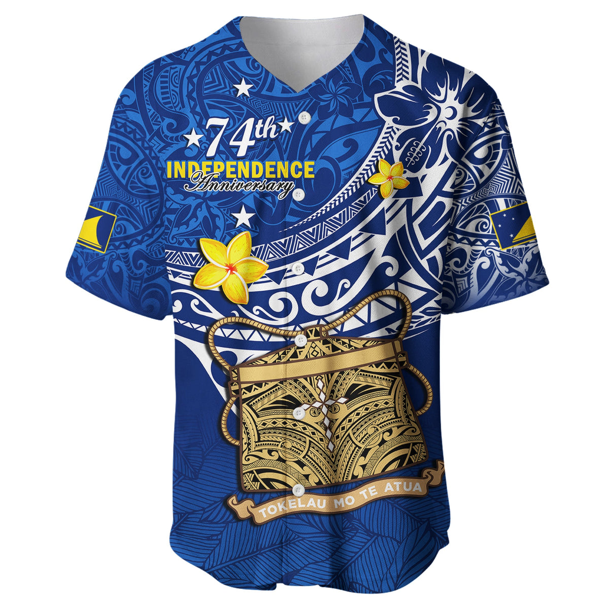 (Custom Personalised) Tokelau Baseball Jersey National Badge Polynesian Happy 74th Independence Anniversary LT14 - Polynesian Pride