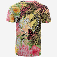 Chuuk State T Shirt Flowers Tropical With Sea Animals - Polynesian Pride