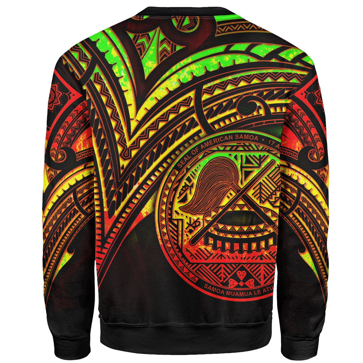 American Samoa Sweatshirt - Cross Style Reggae Color - Polynesian Pride