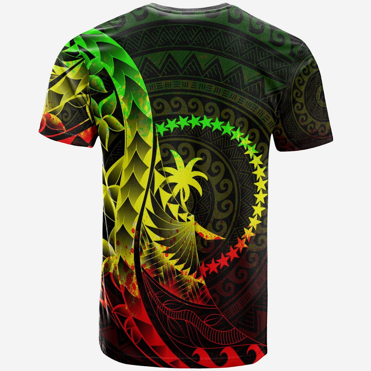 Chuuk T Shirt Custom Polynesian Pattern Style Reggae Color - Polynesian Pride