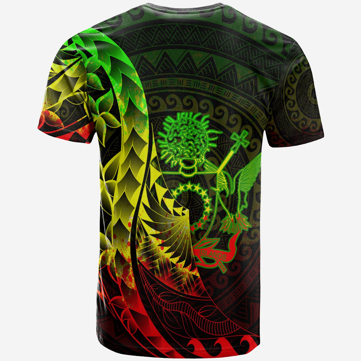 Cook Islands T Shirt Polynesian Pattern Style Raggae Color - Polynesian Pride