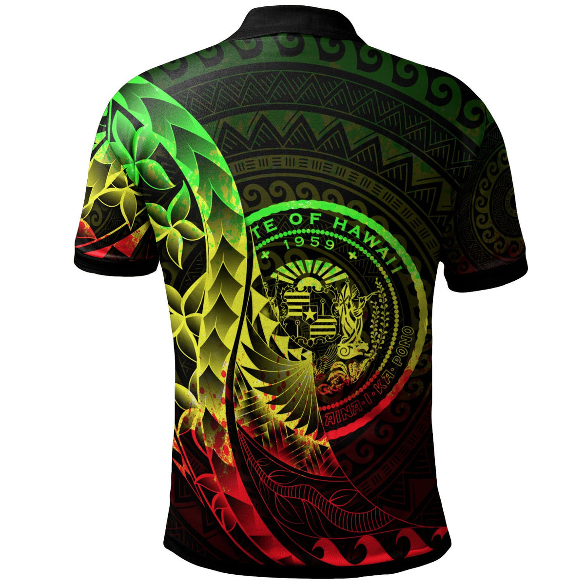 Hawaii Polo Shirt Custom Polynesian Pattern Style Reggae Color - Polynesian Pride