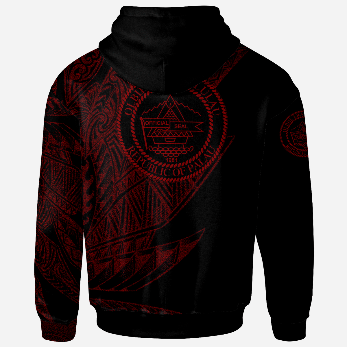 Palau Zip Hoodie Legends Are Born In Red Color - Polynesian Pride
