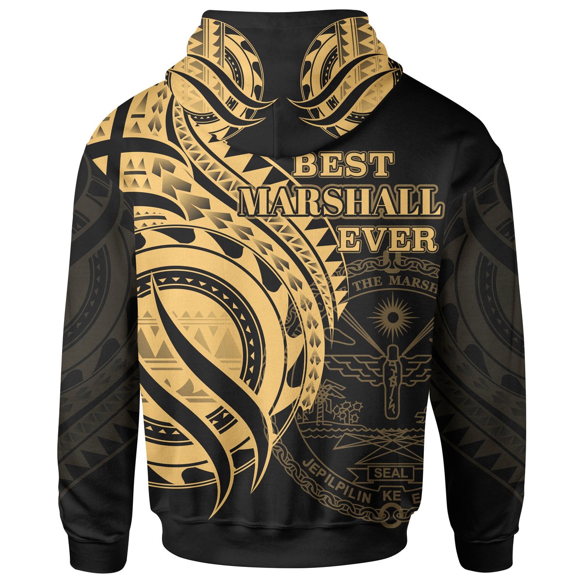 Marshall Islands Hoodie Gold Polynesian Patterns Best Marshall Islands Ever - Polynesian Pride