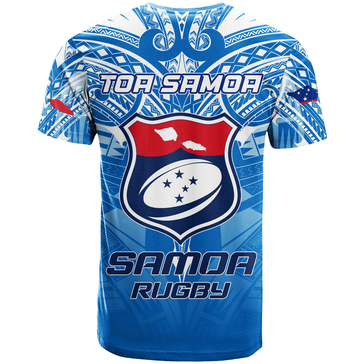 Samoa Rugby Toa Samoa Blue Style T Shirt LT2 - Polynesian Pride