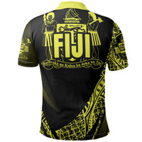 Fiji Polo Shirt Yellow Polynesian Patterns Sport Style - Polynesian Pride