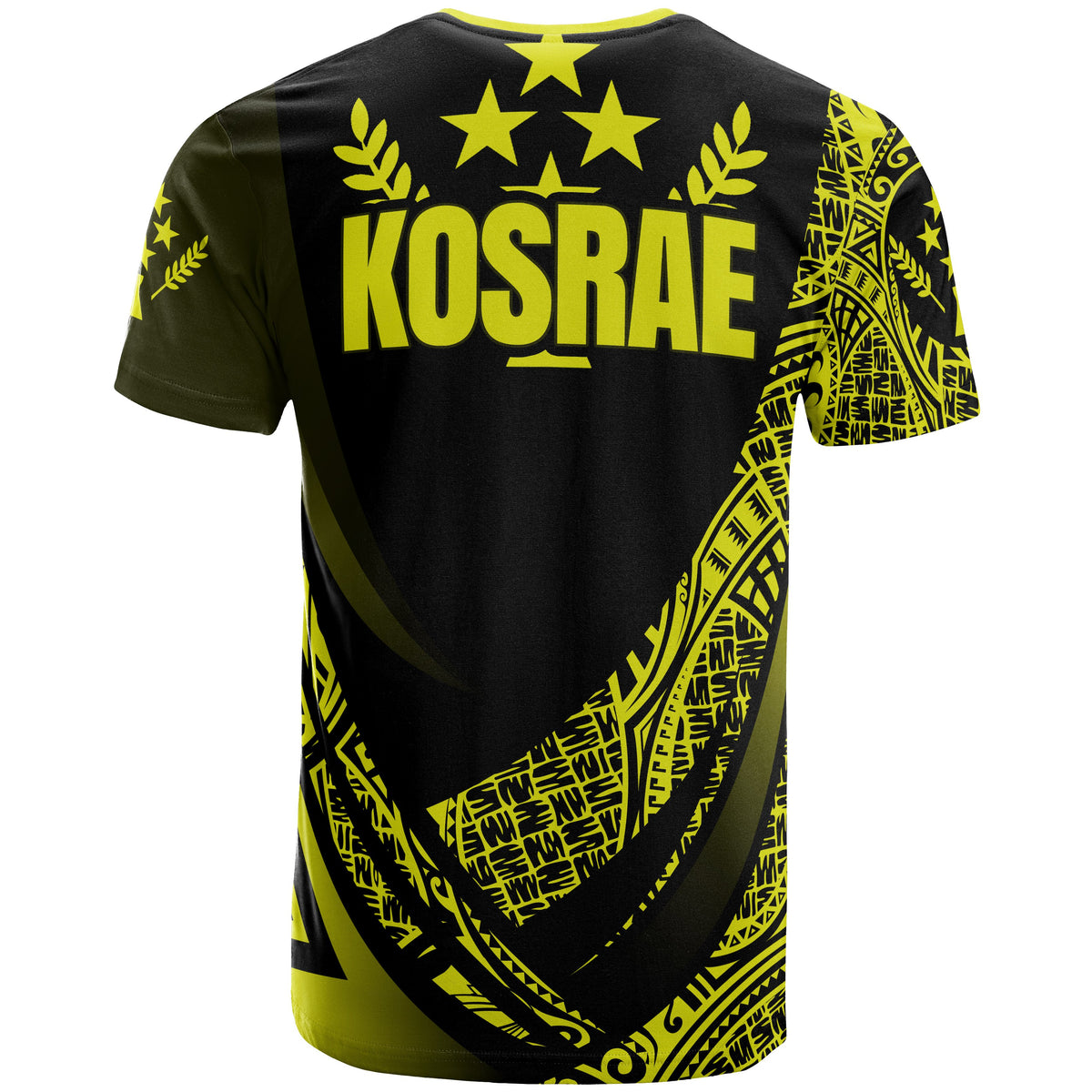 Kosrae State T Shirt Yellow Polynesian Patterns Sport Style - Polynesian Pride