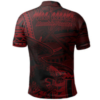 American Samoa Polo Shirt Nuuuli Polynesian Red Patterns - Polynesian Pride