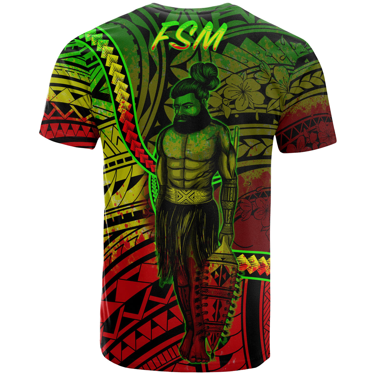 Federated States of Micronesia T Shirt Seal of Federated States of Micronesia Polynesian Reggae Patterns - Polynesian Pride