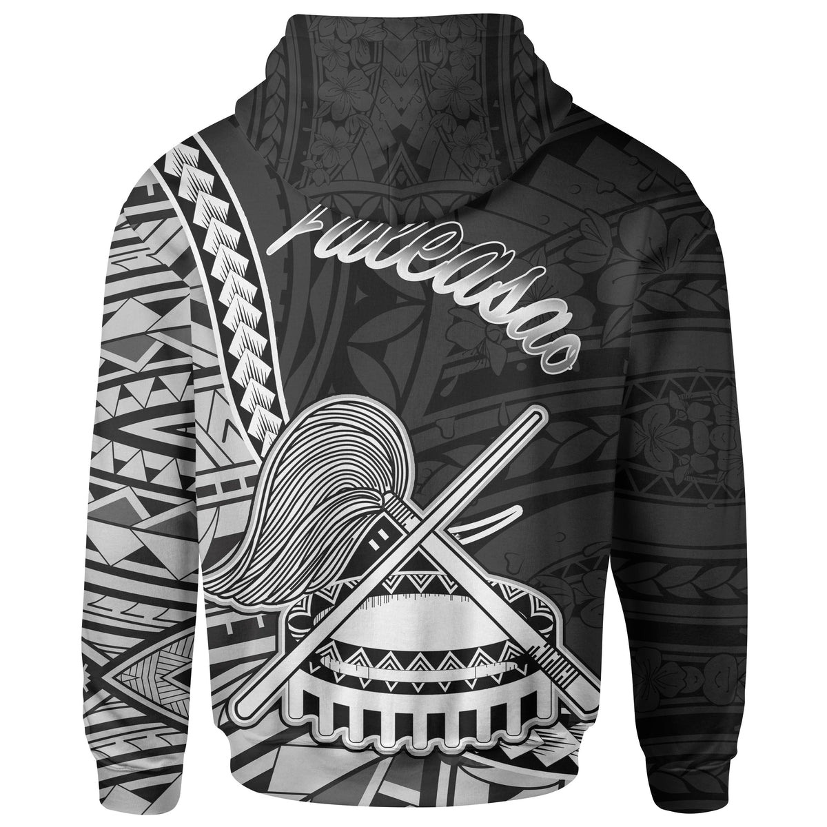 American Samoa Zip Hoodie Faleasao Polynesian Patterns - Polynesian Pride