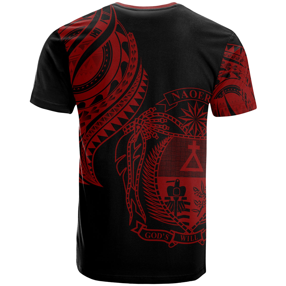 Nauru T Shirt Nauru Tatau Red Patterns - Polynesian Pride