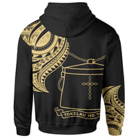 Tokelau Zip Hoodie Tokelau Tatau Gold Patterns - Polynesian Pride