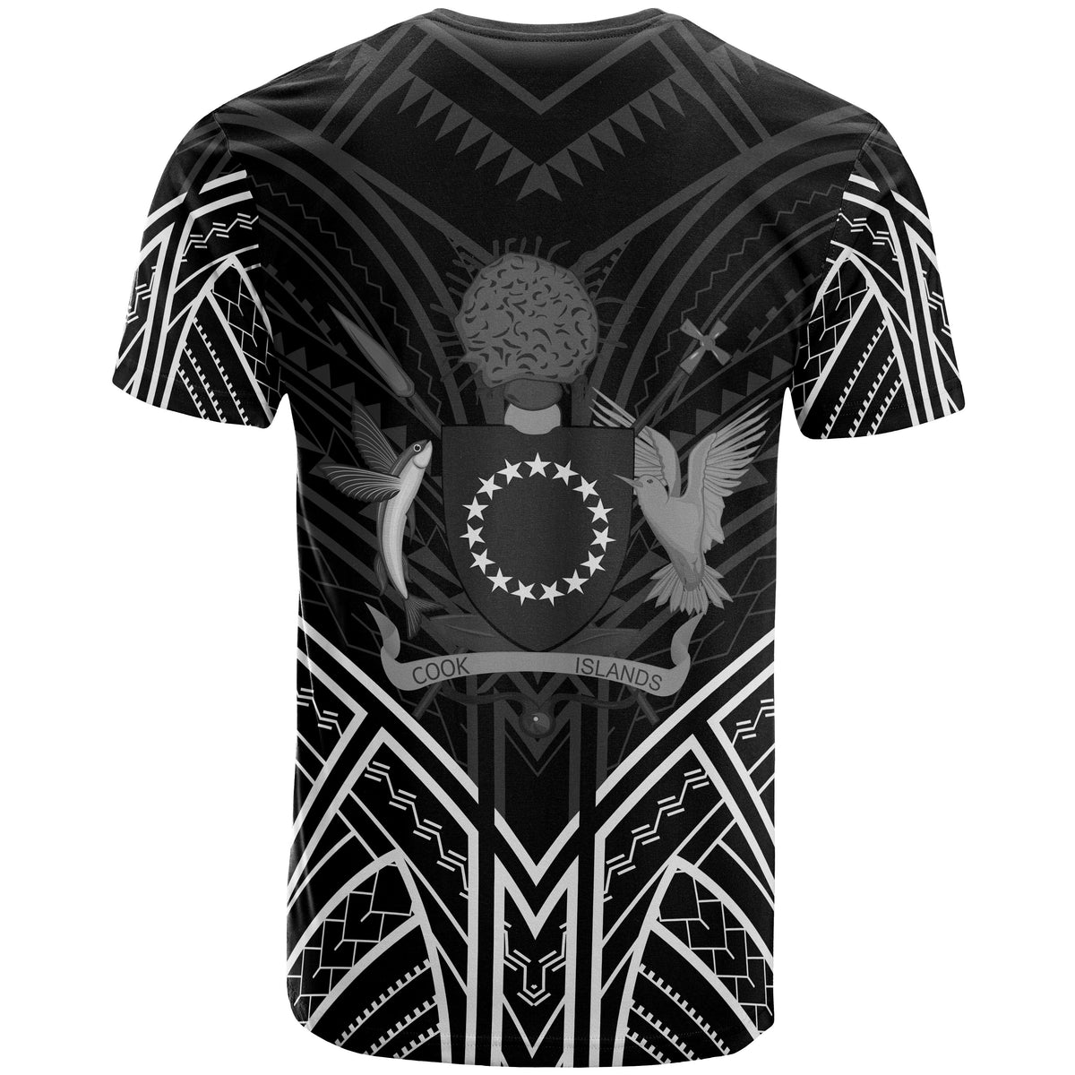 Cook Islands T Shirt Polynesian Seal Tribal Black Color Patterns - Polynesian Pride
