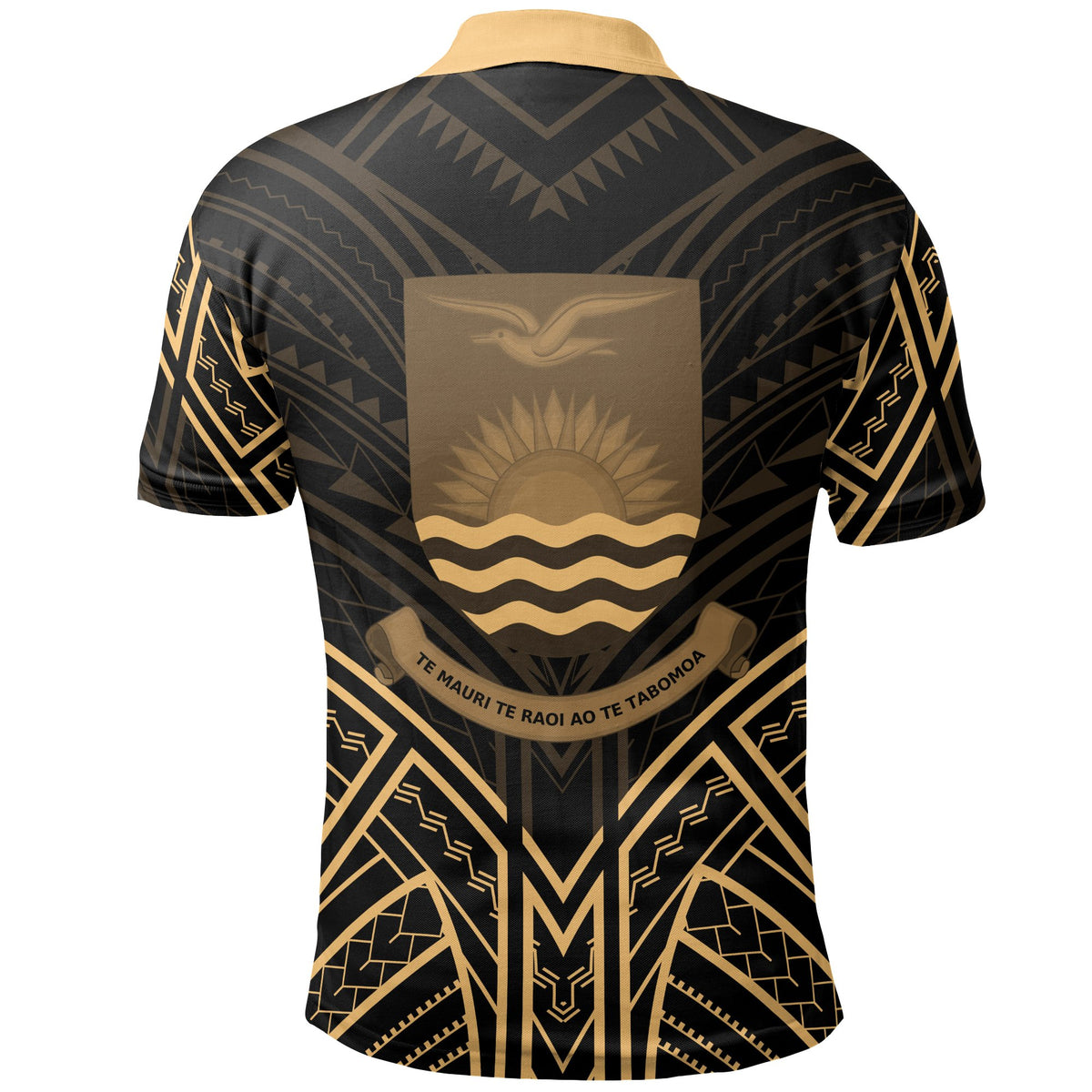 Kiribati Polo Shirt Kiribati Seal Gold Tribal Patterns - Polynesian Pride