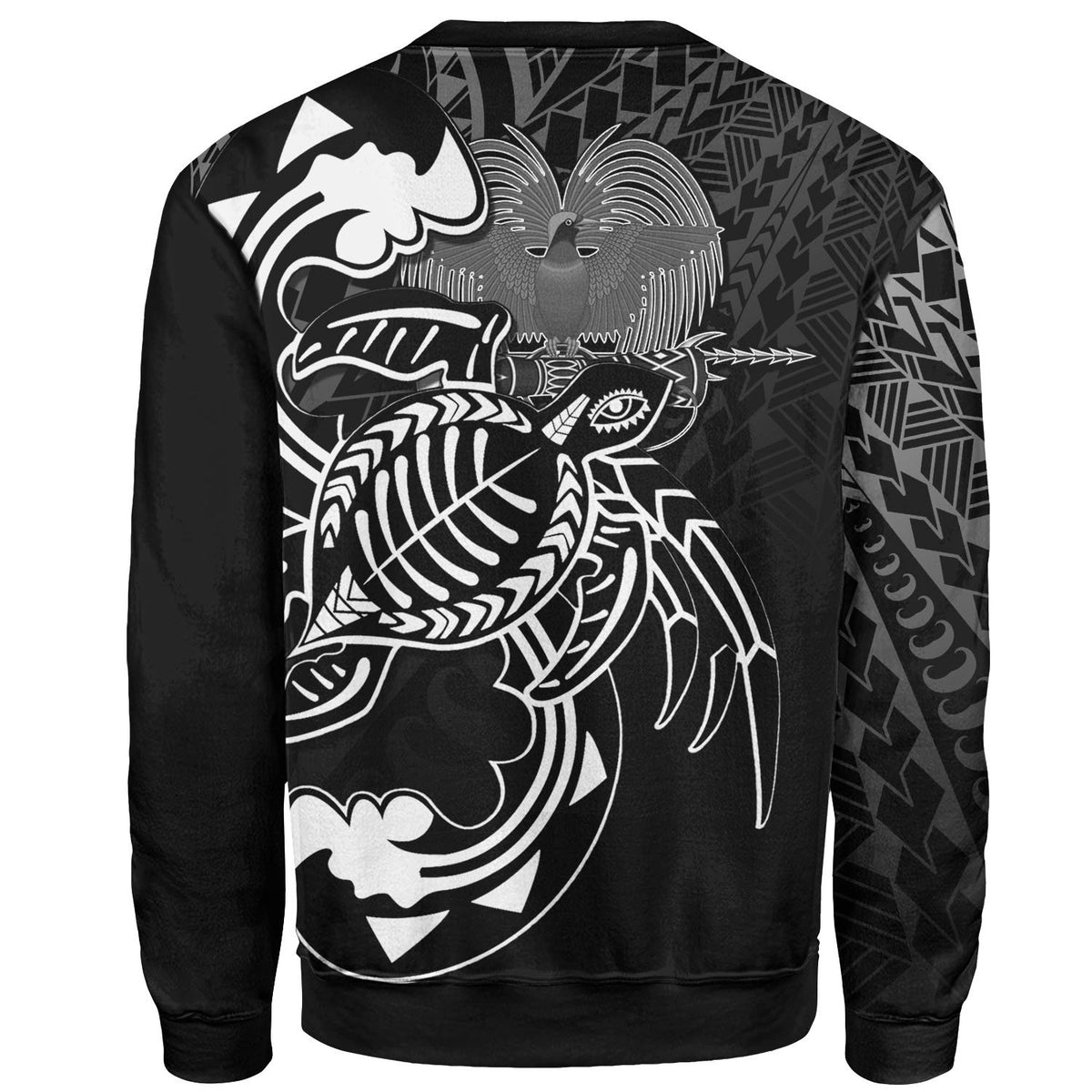 Papua New Guinea Sweatshirt - Turtle With Polynesian Waves - Polynesian Pride