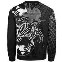 Papua New Guinea Sweatshirt - Turtle With Polynesian Waves - Polynesian Pride