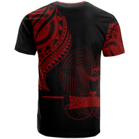 Papua New Guinea Custom T Shirt Papua New Guinea Tatau Red Patterns - Polynesian Pride