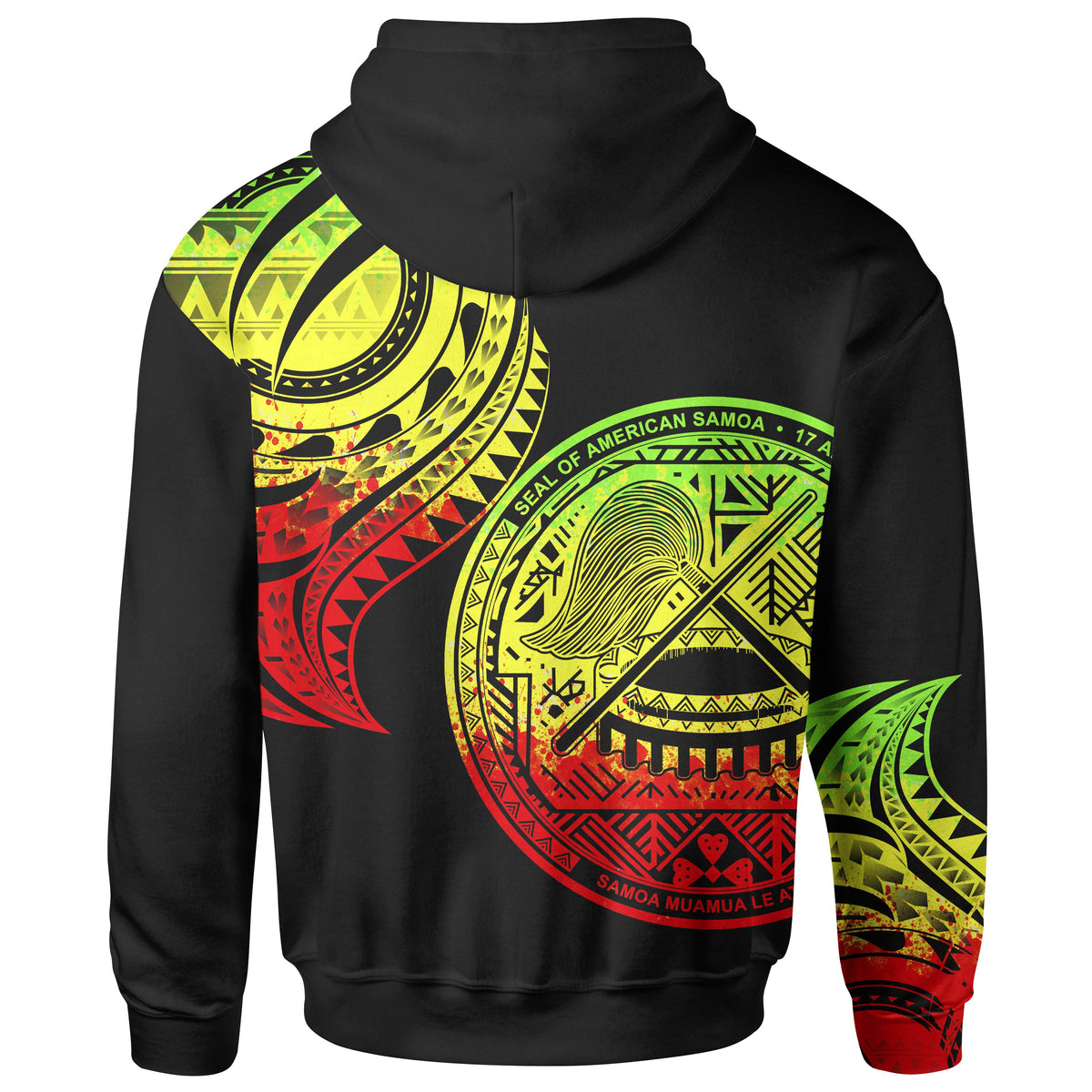 American Samoa Zip Hoodie American Samoa Tatau Reggae Patterns - Polynesian Pride