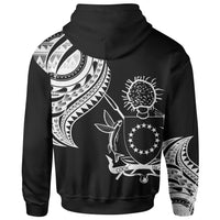 Cook Islands Zip Hoodie Cook Islands Tatau White Patterns - Polynesian Pride