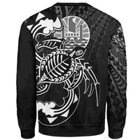 French Polynesia Sweatshirt - Turtle With Polynesian Waves - Polynesian Pride